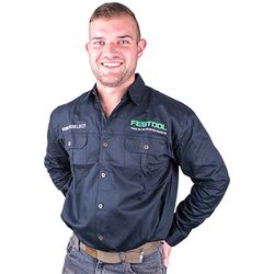 FESTOOL Mens Long Sleeved Shirt Navy Blue Large